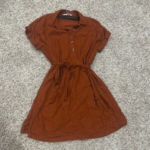 Sonoma Orange Tie Front Wrap Sundress NWOT